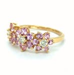 Bague - 18 carats Or jaune - 1.49ct. tw. Saphir - Diamant, Handtassen en Accessoires, Ringen, Nieuw