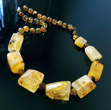 Amber Vintage Zeldzame Baltische Barnsteen Ketting met Grote