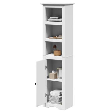 vidaXL Badkamerkast BODO 44x30x160 cm wit, Huis en Inrichting, Badkamer | Badkamermeubels, Verzenden, Nieuw