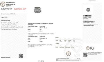 Ring - 18 karaat Witgoud - 5.60ct. tw. Diamant (Natuurlijk), Nieuw