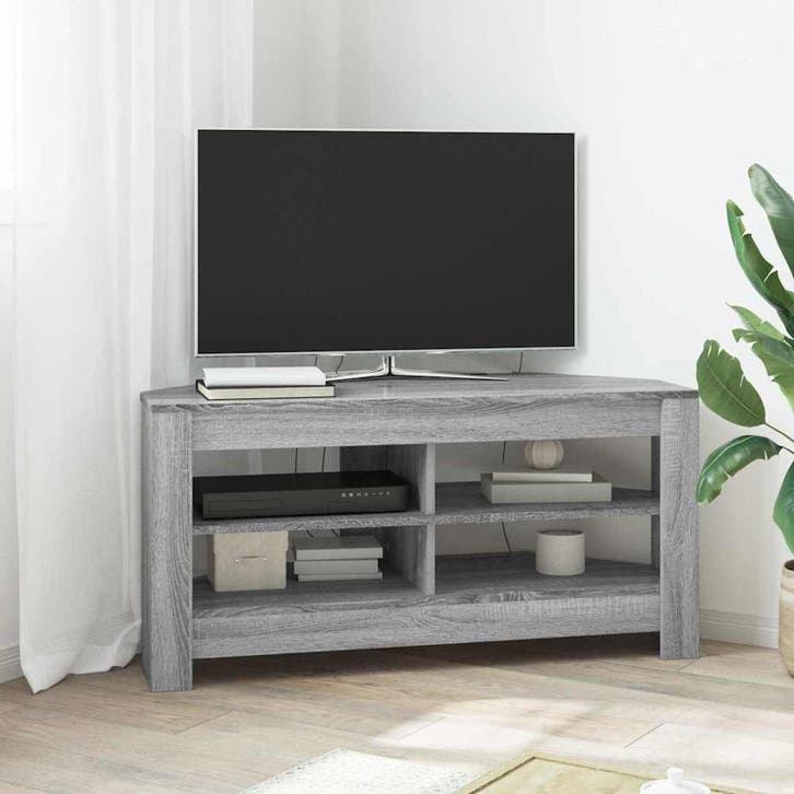 vidaXL HoekTVKabinet 102 x 40,5 x 45 cm Grijs Sonoma Bewerkt, Huis en Inrichting, Kasten |Televisiemeubels, Nieuw, Verzenden