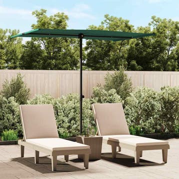 vidaXL Parasol met aluminium paal 2x1,5 m groen, Verzenden