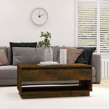 vidaXL Salontafel 102,5x55x44 cm bewerkt hout gerookt, Verzenden, Nieuw