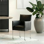 Leren eetkamerstoel Desire - Granada Graphite (donkergrijs), Bohemian, Industrieel, Modern, Scandinavisch, Nieuw, Leer, Ophalen of Verzenden