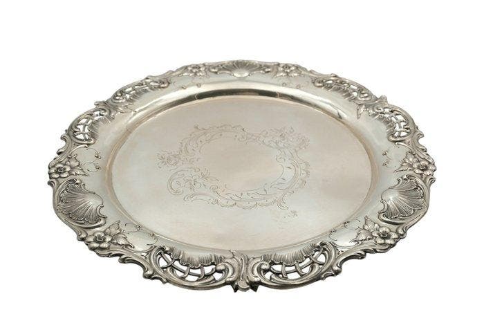 Presenteerblad - Zilver - Groot 59,5 cm, Antiek en Kunst, Antiek | Zilver en Goud