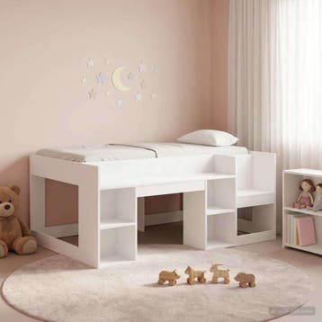 vidaXL Kinderbedframe met opbergruimte Wit 80 x 160 cm, Huis en Inrichting, Slaapkamer | Bedden, Verzenden, Nieuw