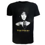 Whitney Houston Black & White Photo T-Shirt, Nieuw