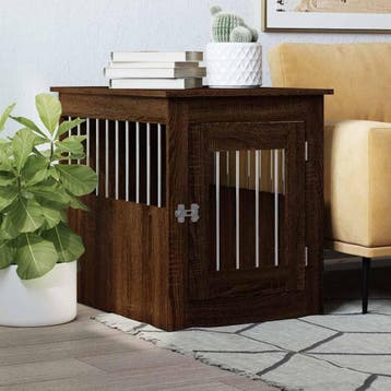 vidaXL Hondenbench 55x75x65 cm bewerkt hout bruin eikenkleur, Verzenden
