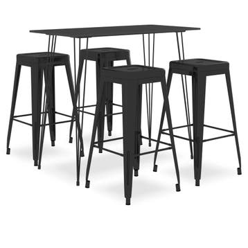 vidaXL 5-delige Barset zwart, Huis en Inrichting, Complete eetkamers, Verzenden, Nieuw