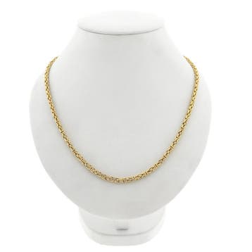 Gouden vierkante koningsschakel ketting; Midas, Ophalen of Verzenden, Gebruikt, Goud, Goud