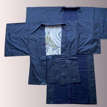Japanse kimono- en haori-set - met handgeschilderde draak in