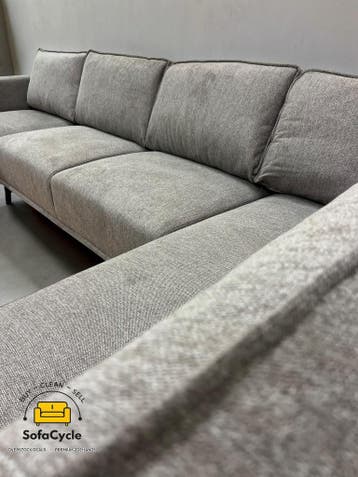 U-zetel grijs in stof – overstock, Verzenden