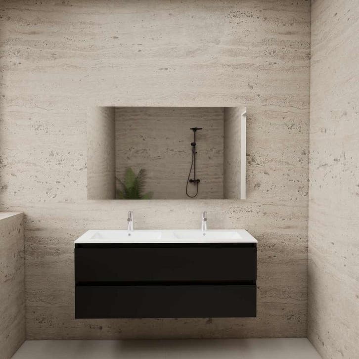 ACTIE BWS Badmeubel | Paris | Mat Zwart 120 cm | Mat Wit, Bricolage & Construction, Sanitaire, Enlèvement ou Envoi