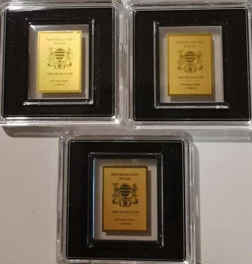 Tchad. 3.000 Francs 3 x 1/1000 oz Gold Berühmte Komponisten