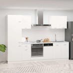 vidaXL 7-delige Keukenkastenset Lyon bewerkt hout wit, Verzenden, Nieuw