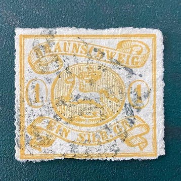Brunswick 1864 - 1 Silver Groschen wapenschild met, Gestempeld