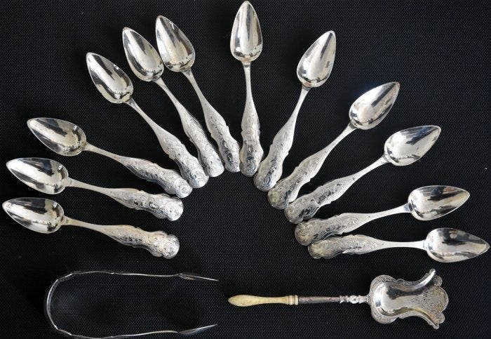 Lepeldoos - Zilver - Antieke lepeldoos zilver, Antiquités & Art, Antiquités | Argent & Or