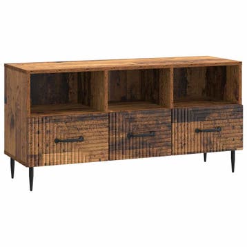 vidaXL TV Kast met lade Oud hout 102 x 34,5 x 50 cm Bewerkt, Verzenden