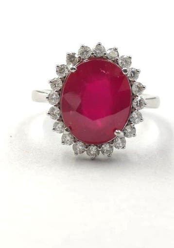 Zonder minimumprijs - Ring Zilver - 8.30ct. tw. Robijn -, Nieuw