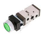 5/2 G1/4 (G1/8) Valve à bouton poussoir vert, Verzenden, Nieuw