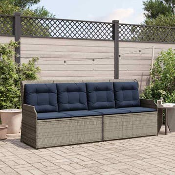 vidaXL Tuinbank Grijs poly rattan, Verzenden