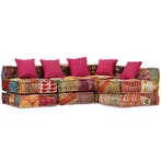 vidaXL Poef vierzits modulair stof patchwork, Verzenden, Nieuw