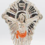 Zilverglas, boerenzilver Kruis - Glas - 1850-1900, Antiek en Kunst