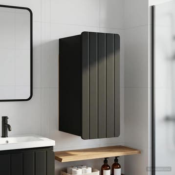 vidaXL Badkamer wandkast ZWOLLE Zwart 30 x 31 x 63 cm, Verzenden
