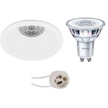 Dimbare LED Spot Set 4W - Ronde Inbouwspot Mat Wit Ø82mm GU1, Verzenden