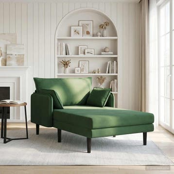 vidaXL Oversized chaise longue Donkergroen Katoenen stof, Verzenden, Nieuw