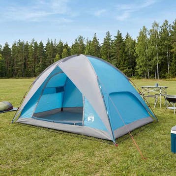 vidaXL Campingtent met waterdichte regenfly 4-persoons Blauw, Verzenden, Nieuw