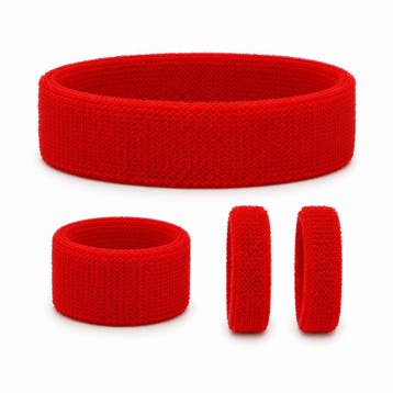 Haarband Sport 5cm - Zweetbandje - Haarelastiek - Rood - Set