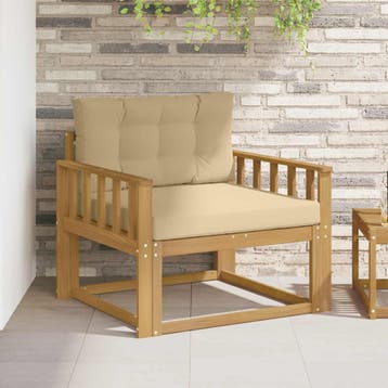 vidaXL Buiten Midden Sofa Polyester Wit, Verzenden, Nieuw