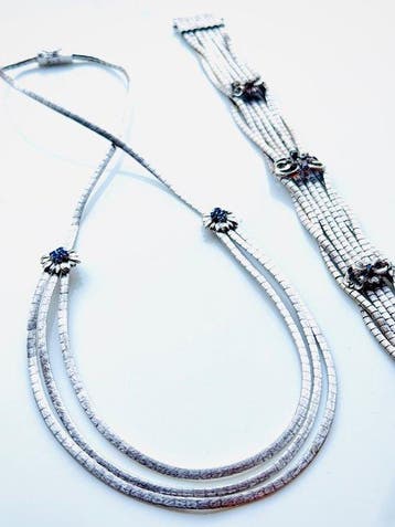 Ensemble de bijoux 2 pièces - 18 carats Or blanc - 0.50ct.