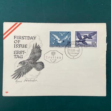 Oostenrijk 1950 - 60g en 2 S op eerste dag omslag - Michel, Timbres & Monnaies, Timbres | Europe | Autriche