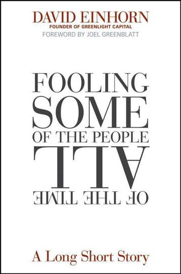 Fooling Some of the People All of the Time 9780470073940, Verzenden, David Einhorn