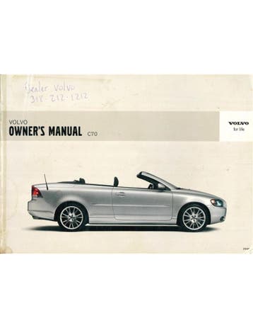 2006 VOLVO C70 CABRIOLET INSTRUCTIEBOEKJE ENGELS (USA)