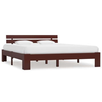 vidaXL Bedframe massief grenenhout donkerbruin 160x200 cm, Verzenden