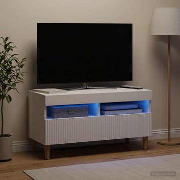 vidaXL LED tv-meubel ARNHEM 81 x 35 x 43 cm Wit Bewerkt hout, Verzenden