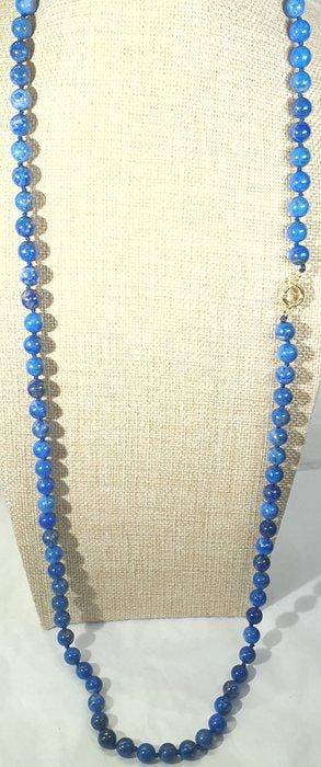 Lapis lazuli NATURAL Afghanistan - LANGE OPERA - Zilver 925