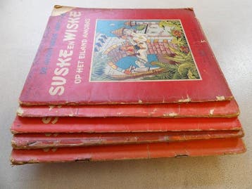 Suske en Wiske RV 1 + 4 + 5 + 8 + 9 - Rode reeks Vlaams - Op, Boeken, Nieuw