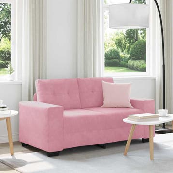 vidaXL Loveseat Roze 160 cm Fluweel, Huis en Inrichting, Zetels | Zetels, Verzenden, Nieuw