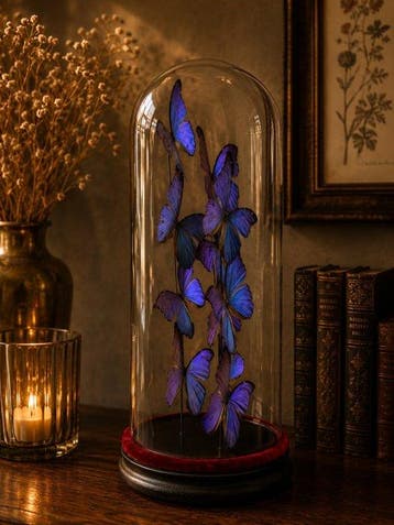 Vlinder Taxidermie volledige montage - Morpho didius - 65 cm