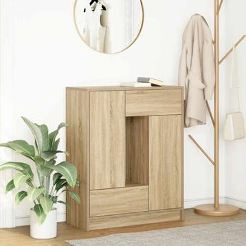 vidaXL Dressoir met lades en deuren 73x31x90 cm sonoma, Verzenden, Nieuw