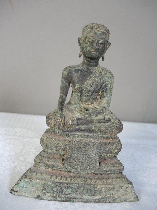 Bouddha Thaïlande 19. Jhrt - Bronze - Buddha Thailand -, Antiek en Kunst, Kunst | Niet-Westerse kunst