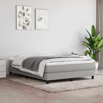 vidaXL Boxspring bed stof lichtgrijs 140x200 cm, Verzenden, Nieuw