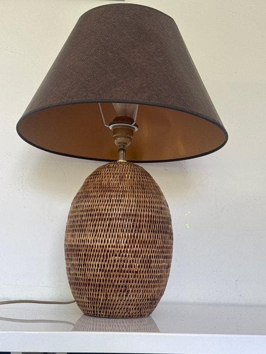 Lampe de table - Bambou, Rotin - Lampe en bambou vintage, Antiquités & Art, Curiosités & Brocante