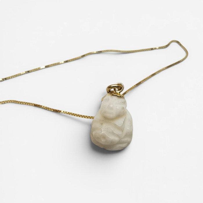 Koraal - Zilver - Ketting met hanger - met de hand, Antiek en Kunst, Curiosa en Brocante