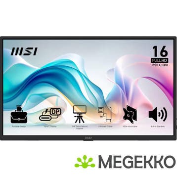 MSI PRO MP165 E6 15,6  Draagbare Full HD USB-C monitor, Computers en Software, Verzenden, Nieuw