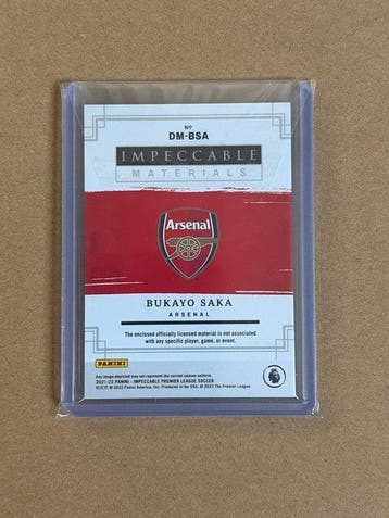 2021/22 Panini Impeccable Bukayo Saka Carte souvenir, Carte, Nieuw